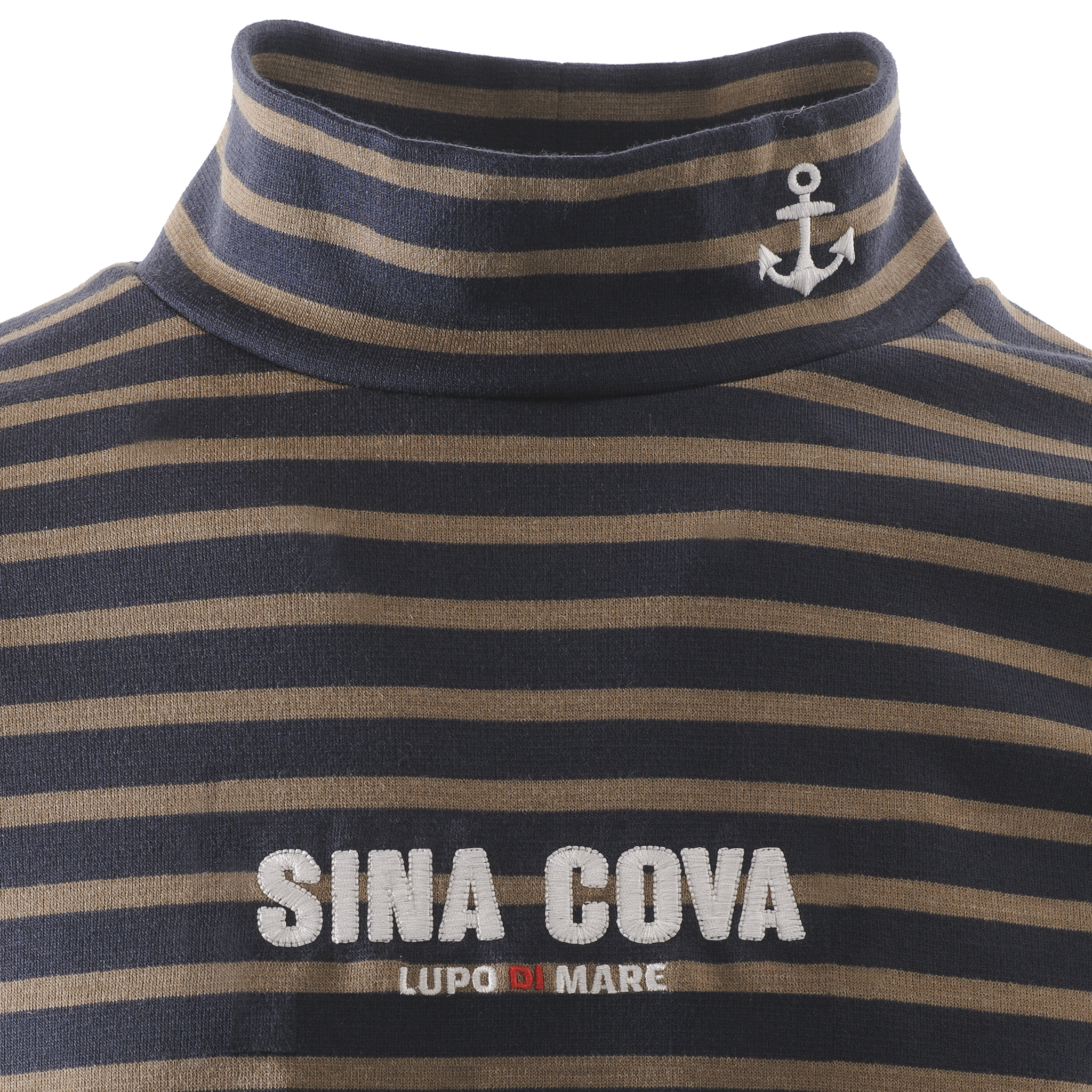 タートルネック長袖ボーダーTシャツ ユニセックス(男女兼用)  23250050