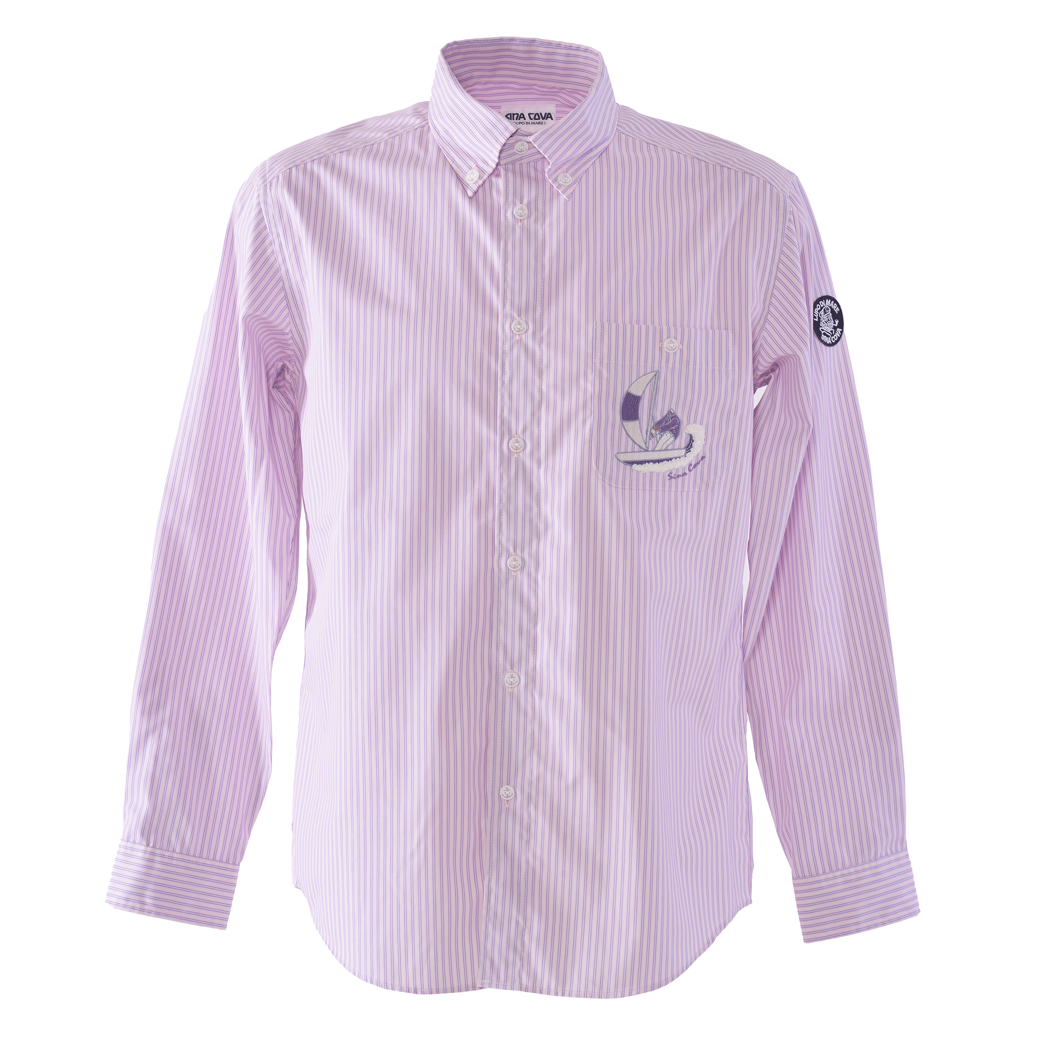 ストライプ柄長袖ボタンダウンシャツ 25224030