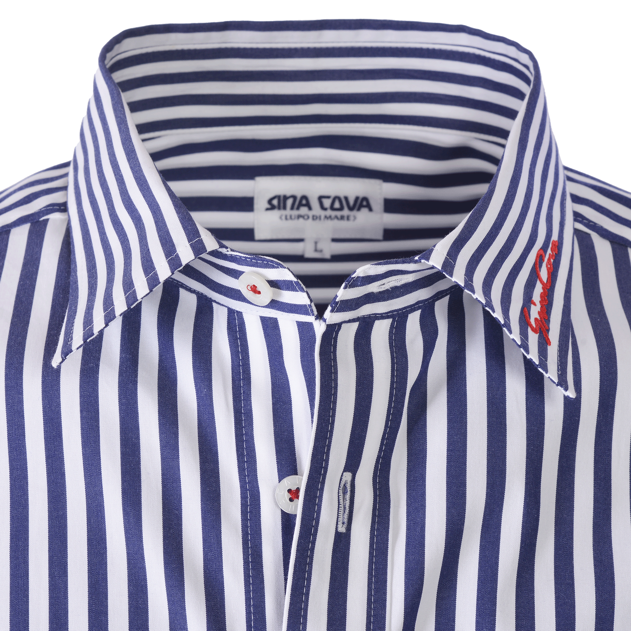 Striped long-sleeved regular collar shirt 25234010