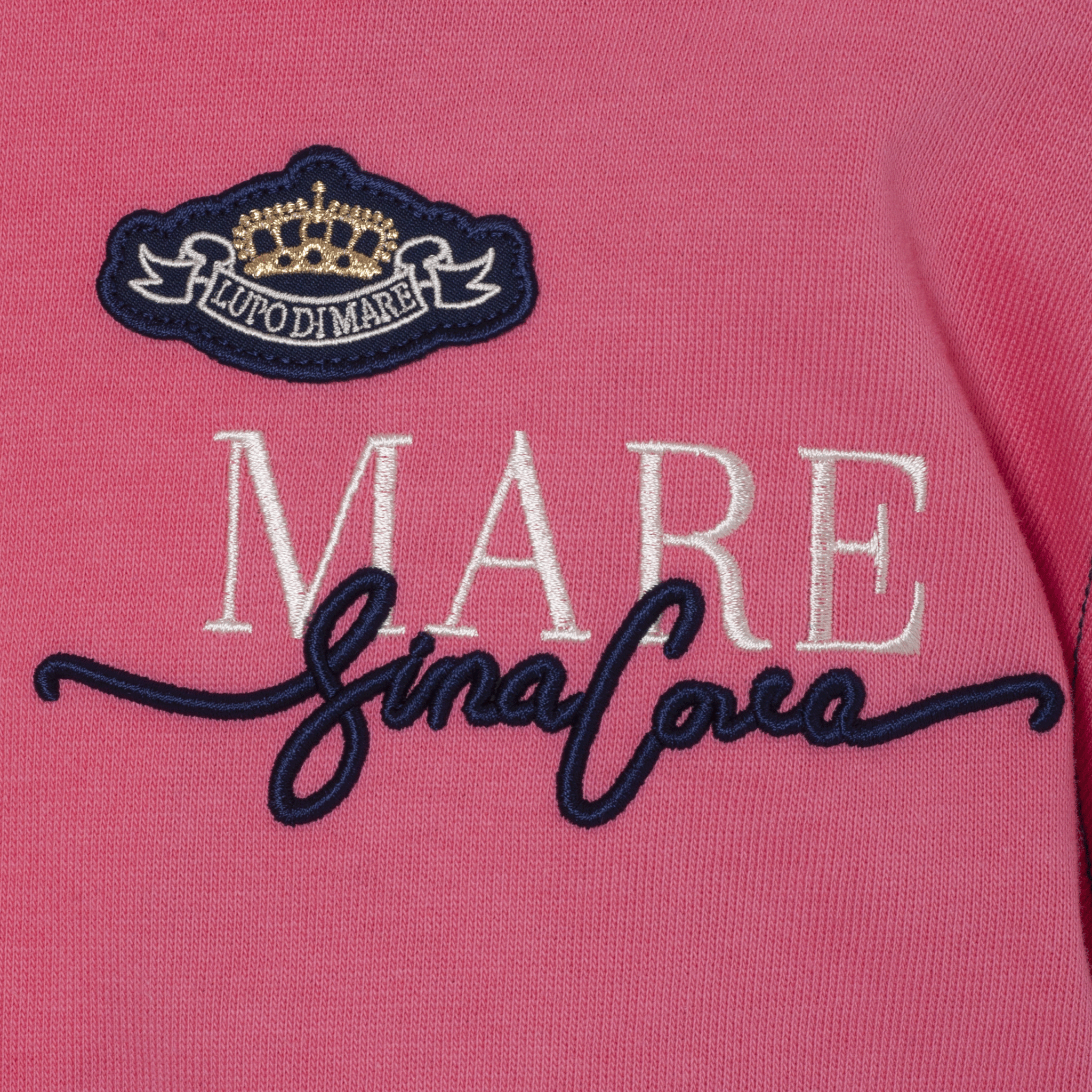 【公式】シナコバ (SINA COVA) ZIPUPプルオーバー 22210030 ピンクの刺繡部分