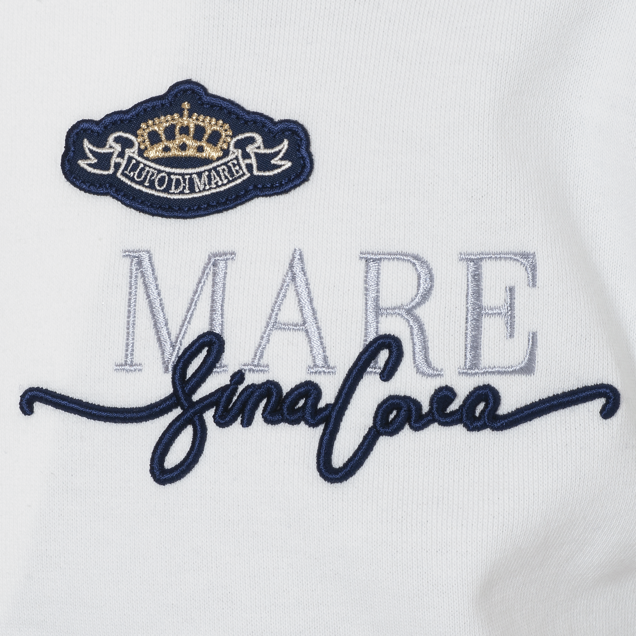 【公式】シナコバ (SINA COVA) ZIPUPプルオーバー 22210030 オフホワイトの刺繍部分