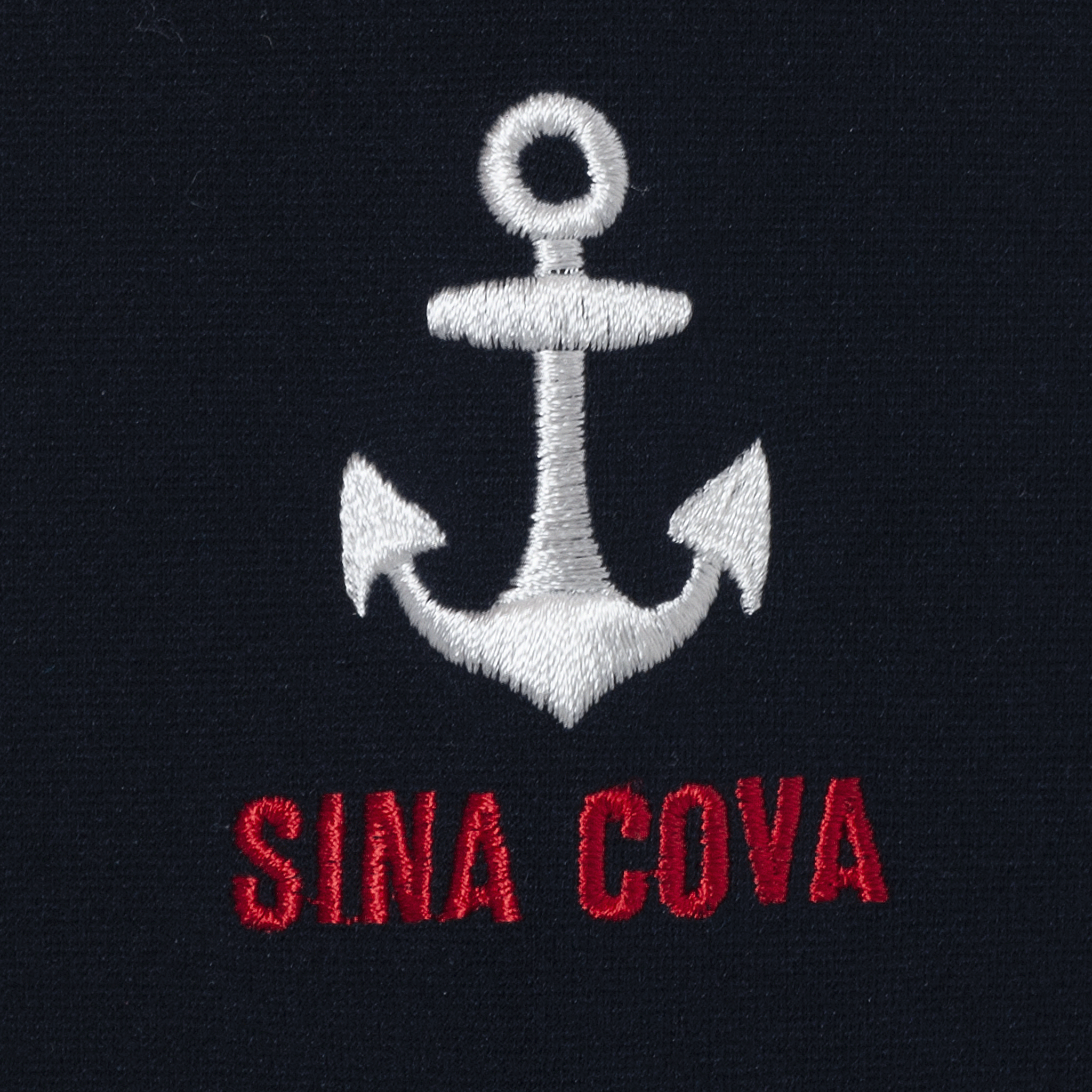 【公式】シナコバ (SINA COVA) Vネックプルオーバー 22250050 ネイビーの錨刺繍