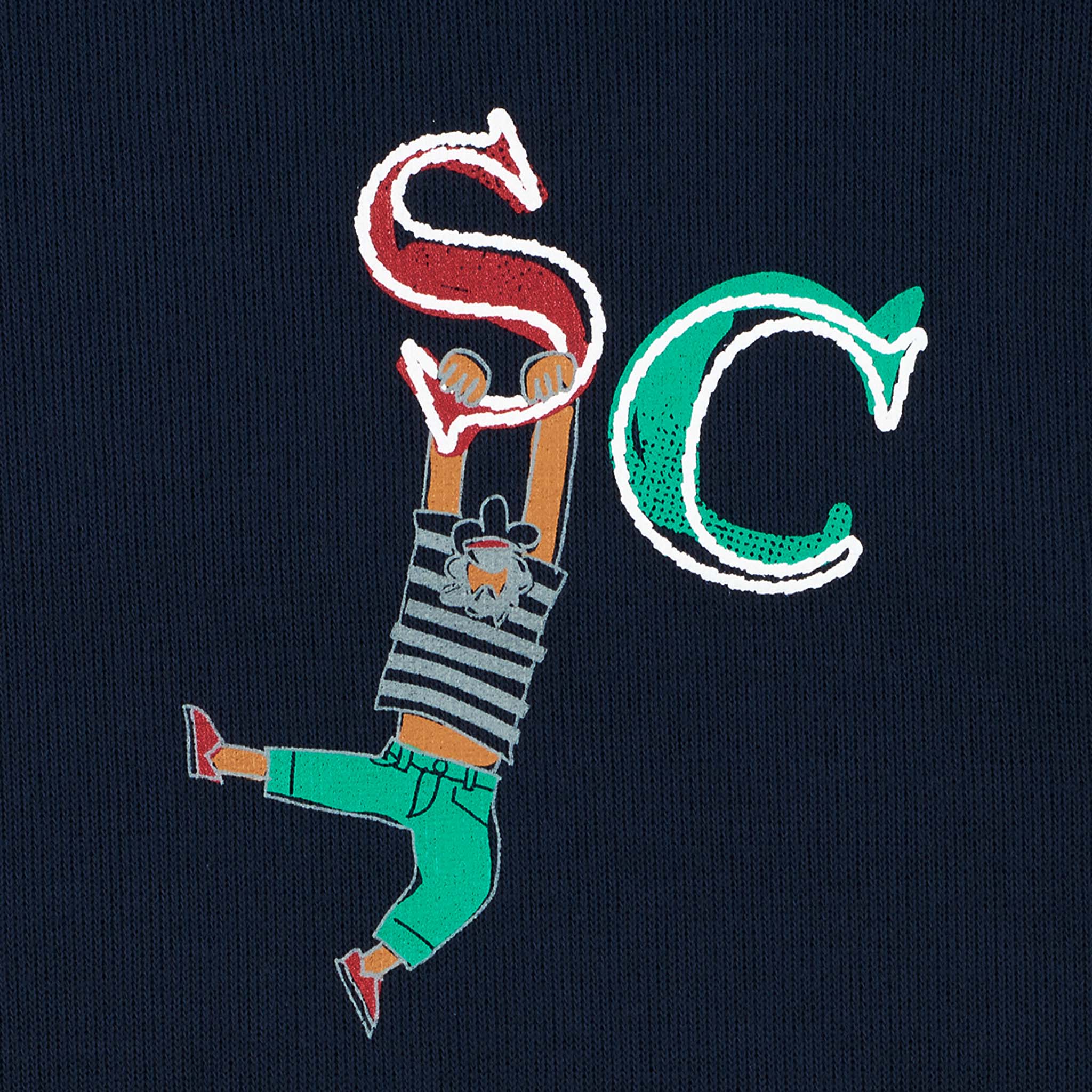 【公式】シナコバ (SINA COVA) クルーネックトレーナー 22120030 ネイビーの背面プリント