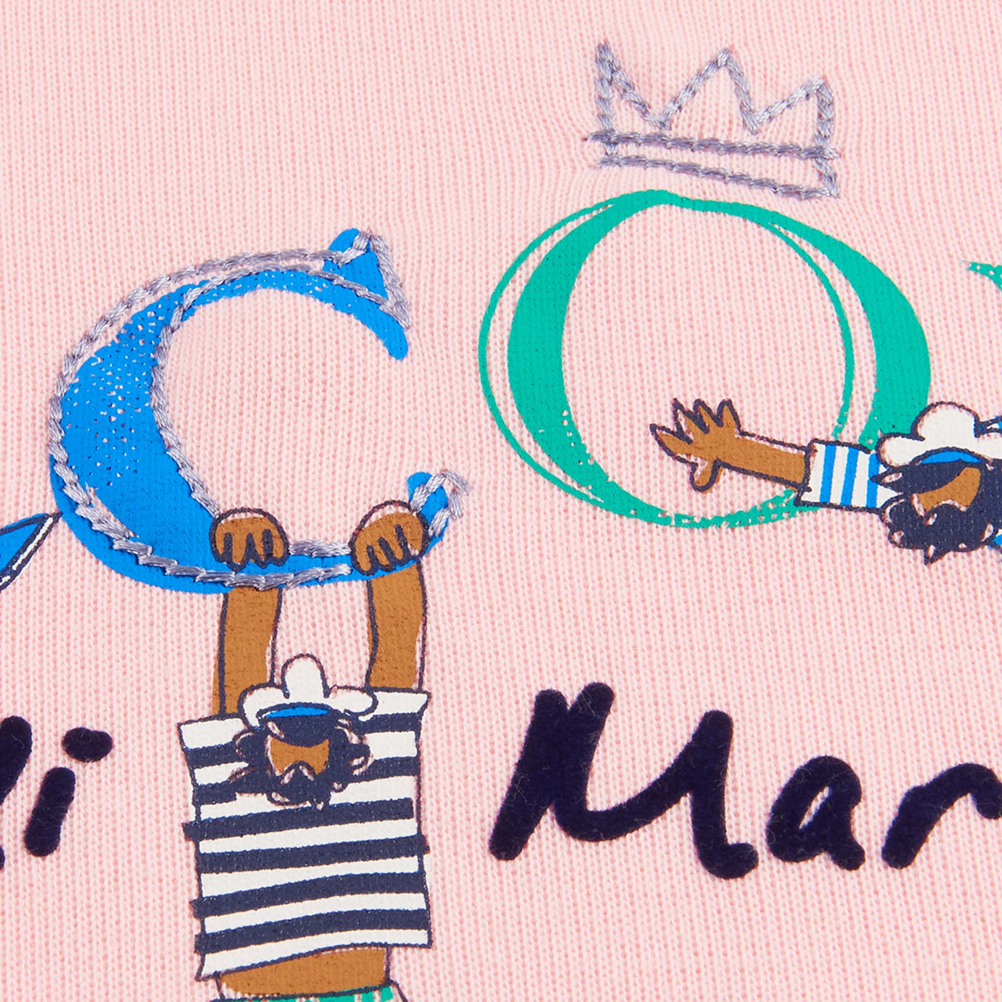 【公式】シナコバ (SINA COVA) クルーネックトレーナー 22120030 ピンクのプリント拡大