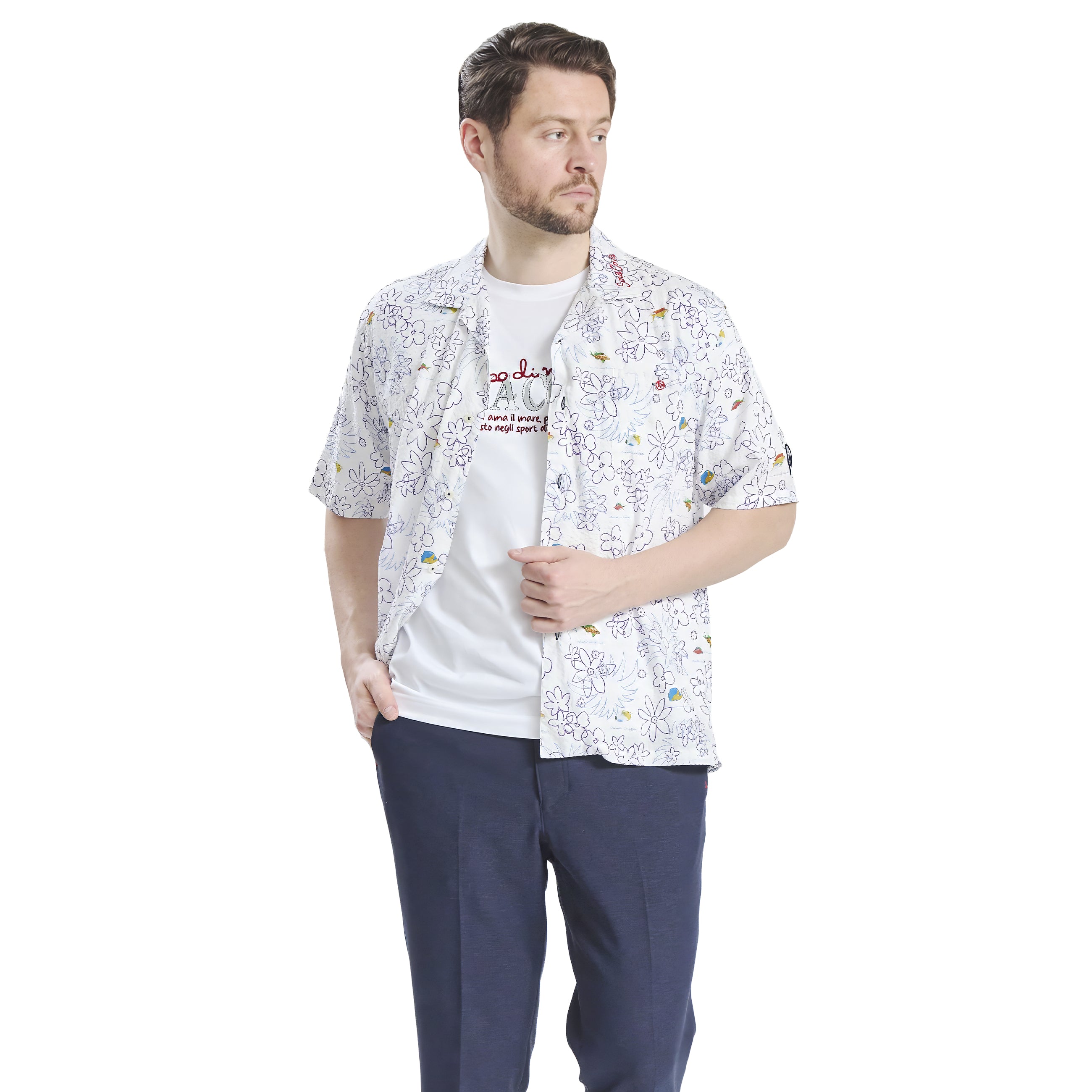 Short-sleeved open-collar shirt 26124530