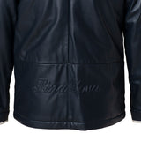 Leather blouson with hood 18223910