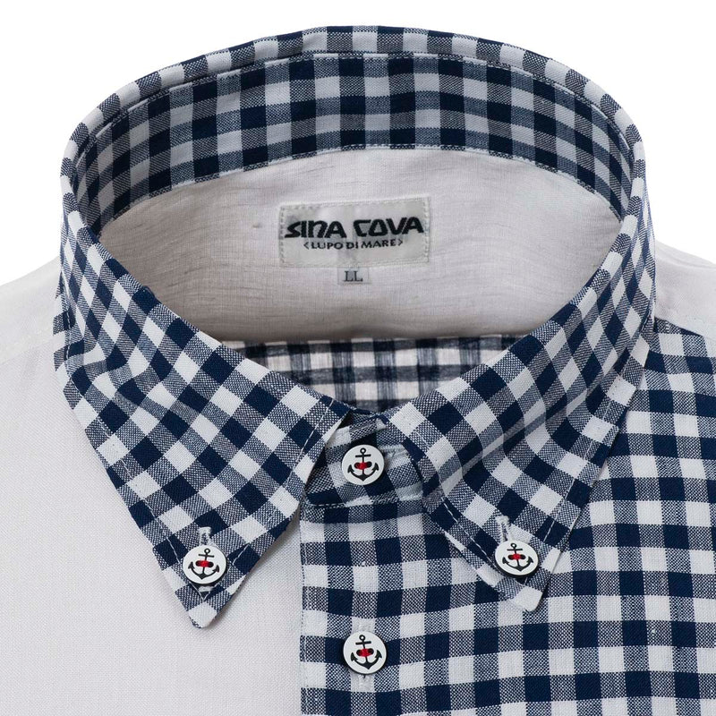 Short -sleeved button down shirt 20124560