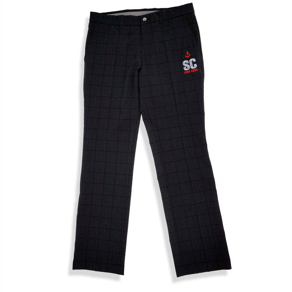 Houndstooth-check pattern Flat-front pants 22155020